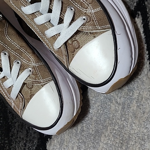 HIGH-TOP BEIGE CANVAS LACE-UP SNEAKERS - Picture 7 of 12